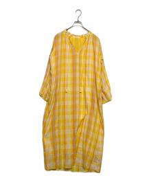 Pondichery×SLOBE IENA（ポンディシェリ×スローブ イエナ）の古着「総柄コットンワンピース」｜イエロー
