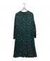 GIVENCHY GLAMOUR (ジバンシーグラマー) 総柄シルクワンピース グリーン サイズ:SIZE 13：11000円