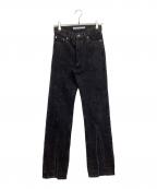JOHN LAWRENCE SULLIVANジョン ローレンス サリバン）の古着「WASHED DENIM SLITTED PANTS/デニムパンツ」｜ブラック