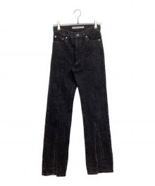 JOHN LAWRENCE SULLIVAN（ジョン ローレンス サリバン）の古着「WASHED DENIM SLITTED PANTS/デニムパンツ」｜ブラック