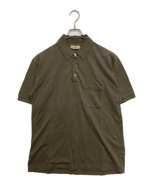 HERMES（エルメス）HERMES (エルメス) ロゴ刺繍ポロシャツ カーキ サイズ:SIZE Lの古着・服飾アイテム