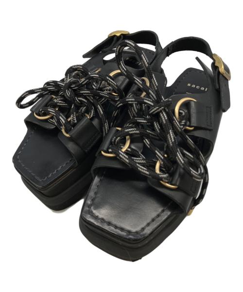 sacai（サカイ）sacai (サカイ) 厚底サンダル ブラック サイズ:SIZE 38の古着・服飾アイテム