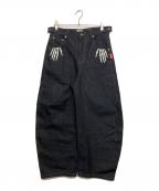 90909090）の古着「Bone Hand Denim pants」｜インディゴ