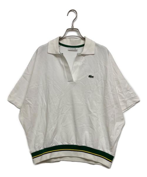 LACOSTE（ラコステ）LACOSTE (ラコステ) ドルマンスリーブスキッパーネックポロシャツ ホワイト サイズ:SIZE 36 未使用品の古着・服飾アイテム