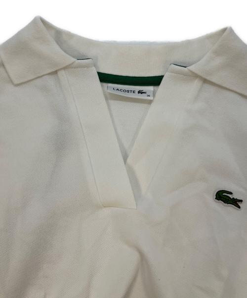 LACOSTE（ラコステ）LACOSTE (ラコステ) ドルマンスリーブスキッパーネックポロシャツ ホワイト サイズ:SIZE 36 未使用品の古着・服飾アイテム