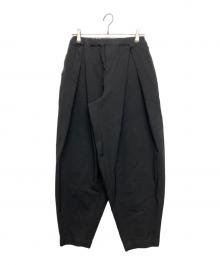 BLACK COMME des GARCONS（ブラックコムデギャルソン）の古着「ボックスプリーツワイド イージー ロングパンツ」｜ブラック