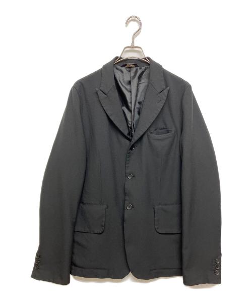 BLACK COMME des GARCONS（ブラックコムデギャルソン）BLACK COMME des GARCONS (ブラックコムデギャルソン) ポリ縮絨3Bジャケット ブラック サイズ:SIZE Lの古着・服飾アイテム