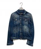 DSQUARED2ディースクエアード）の古着「ダメージ加工ウォッシュドデニムジャケット」｜インディゴ