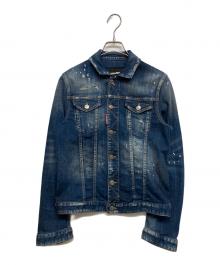 DSQUARED2（ディースクエアード）の古着「ダメージ加工ウォッシュドデニムジャケット」｜インディゴ