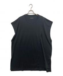 s'yte（サイト）の古着「HIGH-GAUGE POLYESTER SMOOTH JERSEY LAYERED SLEEVELESS TOP」｜ブラック