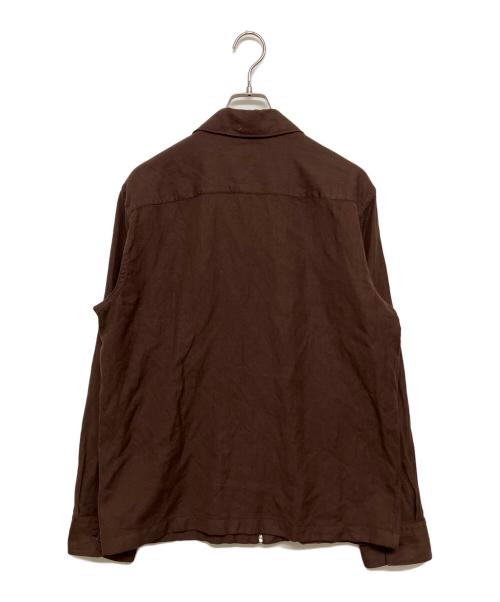 CARUSO（カルーゾ）CARUSO (カルーゾ) ウール リネン ジップブルゾン ブラウン サイズ:SIZE48の古着・服飾アイテム