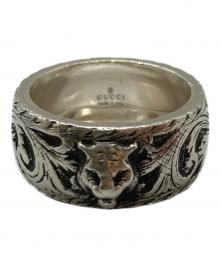 GUCCI（グッチ）の古着「Thin Silver Ring With Feline Head キャットヘッドリング」｜シルバー