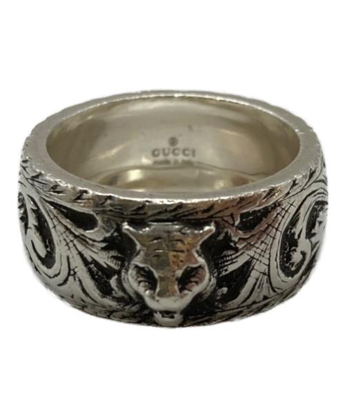 GUCCI（グッチ）GUCCI (グッチ) Thin Silver Ring With Feline Head キャットヘッドリング シルバー サイズ:17号の古着・服飾アイテム