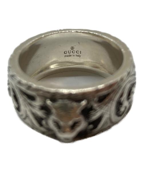 GUCCI（グッチ）GUCCI (グッチ) Thin Silver Ring With Feline Head キャットヘッドリング シルバー サイズ:17号の古着・服飾アイテム