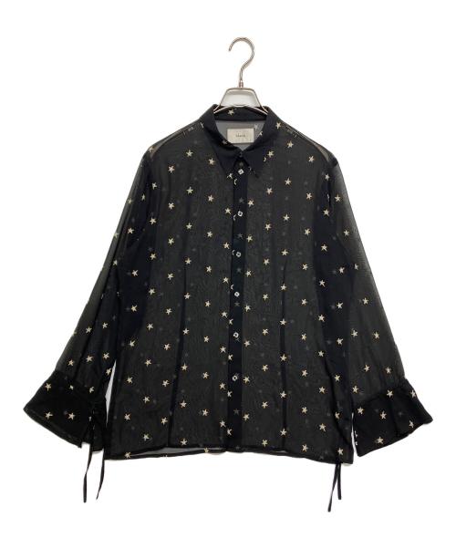 BLANK（ブランク）BLANK (ブランク) STAR EMBROIDERY SHEER SHIRT スターエンブロイダリー シアーシャツ 025001002001001002 ブラック サイズ:SIZE 2の古着・服飾アイテム