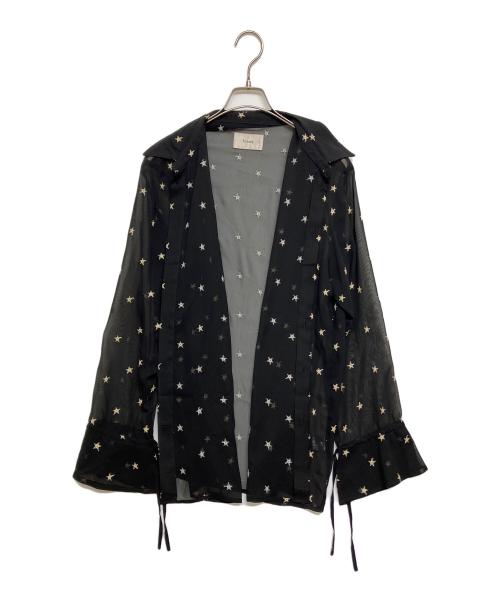 BLANK（ブランク）BLANK (ブランク) STAR EMBROIDERY SHEER SHIRT スターエンブロイダリー シアーシャツ 025001002001001002 ブラック サイズ:SIZE 2の古着・服飾アイテム