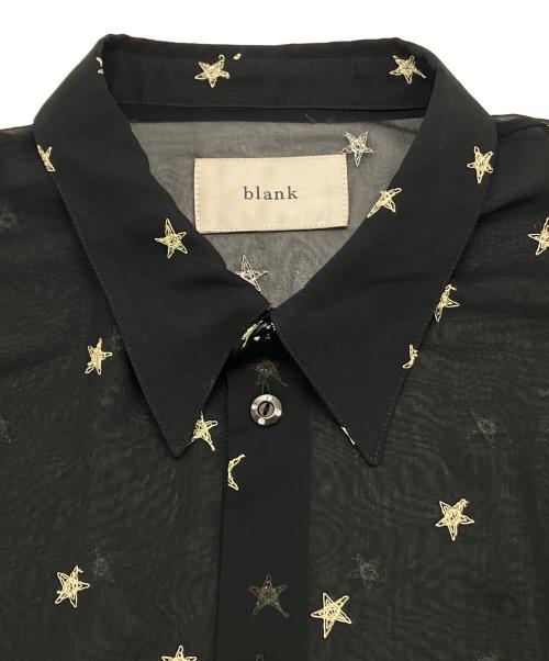 BLANK（ブランク）BLANK (ブランク) STAR EMBROIDERY SHEER SHIRT スターエンブロイダリー シアーシャツ 025001002001001002 ブラック サイズ:SIZE 2の古着・服飾アイテム