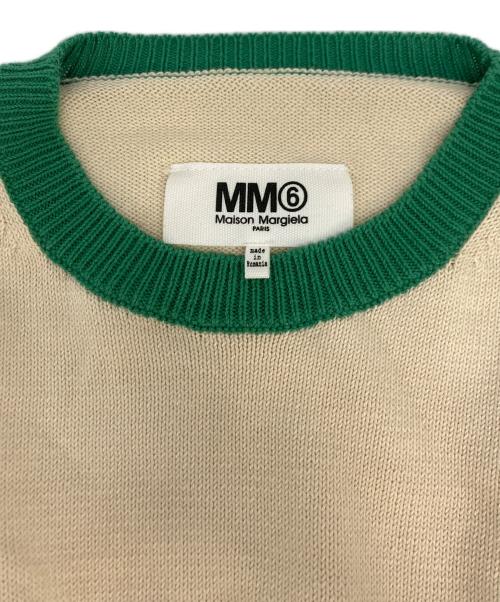 MM6 Maison Margiela（エムエムシックスメゾンマルジェラ）MM6 Maison Margiela (エムエムシックスメゾンマルジェラ) バイカラーニットS52HA0050 グリーン サイズ:SIZE Sの古着・服飾アイテム