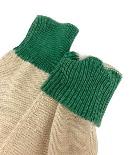 MM6 Maison Margiela（エムエムシックスメゾンマルジェラ）MM6 Maison Margiela (エムエムシックスメゾンマルジェラ) バイカラーニットS52HA0050 グリーン サイズ:SIZE Sの古着・服飾アイテム