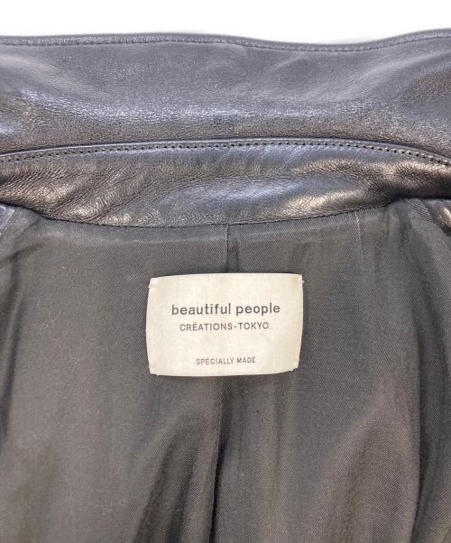 beautiful people（ビューティフルピープル）beautiful people (ビューティフルピープル) vintage leather riders jacket ブラック サイズ:SIZE140の古着・服飾アイテム