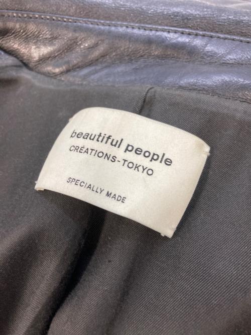beautiful people（ビューティフルピープル）beautiful people (ビューティフルピープル) vintage leather riders jacket ブラック サイズ:SIZE140の古着・服飾アイテム