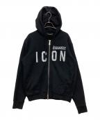 DSQUARED2ディースクエアード）の古着「ICON ZIP REFRACTIVE PARKA」｜ブラック