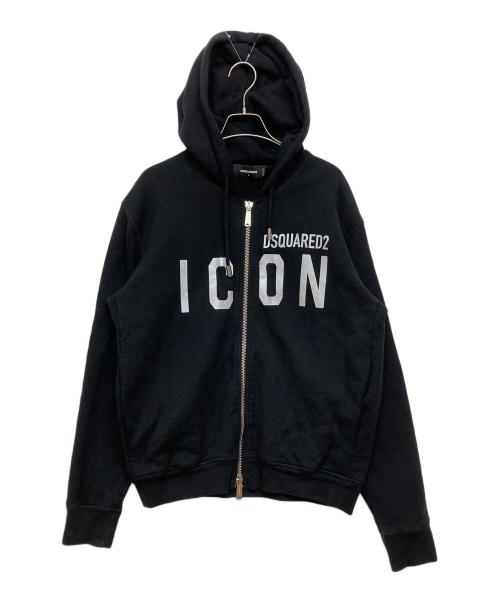 DSQUARED2（ディースクエアード）DSQUARED2 (ディースクエアード) ICON ZIP REFRACTIVE PARKA ブラック サイズ:SIZE Lの古着・服飾アイテム