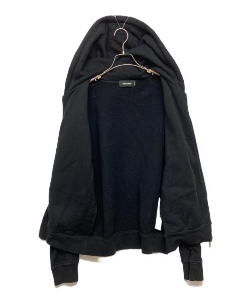 DSQUARED2（ディースクエアード）DSQUARED2 (ディースクエアード) ICON ZIP REFRACTIVE PARKA ブラック サイズ:SIZE Lの古着・服飾アイテム