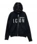 DSQUARED2（ディースクエアード）の古着「ICON ZIP REFRACTIVE PARKA」｜ブラック
