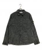 STONE ISLANDストーンアイランド）の古着「マイクロコーデュロイスナップボタンシャツ」｜グレー