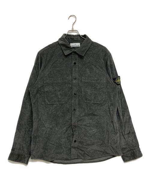 STONE ISLAND（ストーンアイランド）STONE ISLAND (ストーンアイランド) マイクロコーデュロイスナップボタンシャツ グレー サイズ:SIZE XLの古着・服飾アイテム