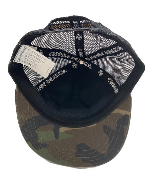 CHROME HEARTS（クロムハーツ）CHROME HEARTS (クロムハーツ) TRUCKER CAP CHプラスパッチ迷彩柄クロスボール付メッシュキャップ カーキ×ブラック サイズ:53~60の古着・服飾アイテム