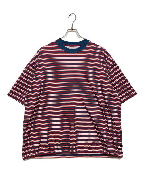 DAIWA PIER39（ダイワ ピア39）DAIWA PIER39 (ダイワ ピア39) TECH DRAWSTRING MULTI BORDER S/S TEE(テック ドローストリング マルチボーダー エスエス ティー） レッド×ネイビー サイズ:SIZE XLの古着・服飾アイテム