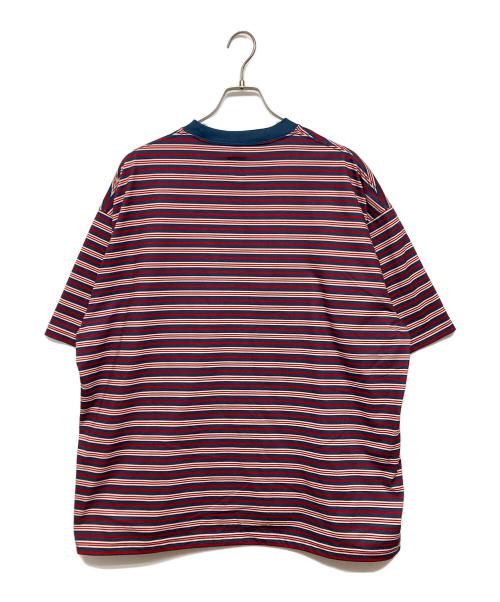 DAIWA PIER39（ダイワ ピア39）DAIWA PIER39 (ダイワ ピア39) TECH DRAWSTRING MULTI BORDER S/S TEE(テック ドローストリング マルチボーダー エスエス ティー） レッド×ネイビー サイズ:SIZE XLの古着・服飾アイテム