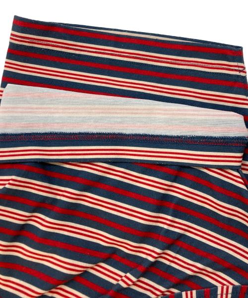 DAIWA PIER39（ダイワ ピア39）DAIWA PIER39 (ダイワ ピア39) TECH DRAWSTRING MULTI BORDER S/S TEE(テック ドローストリング マルチボーダー エスエス ティー） レッド×ネイビー サイズ:SIZE XLの古着・服飾アイテム