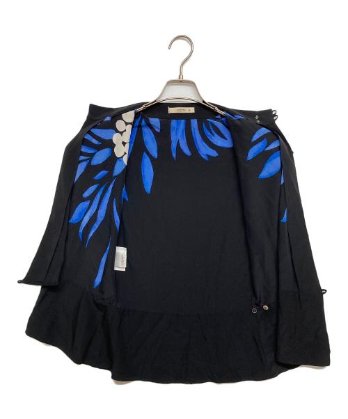 ETRO（エトロ）ETRO (エトロ) ノースリーブ花柄シルクブラウス ブラック×ブルー サイズ:SIZE Sの古着・服飾アイテム