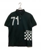 COMME des GARCONS HOMMEコムデギャルソン オム）の古着「ナンバリングチェッカーポロシャツ」｜ブラック