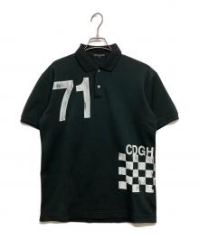COMME des GARCONS HOMME（コムデギャルソン オム）の古着「ナンバリングチェッカーポロシャツ」｜ブラック