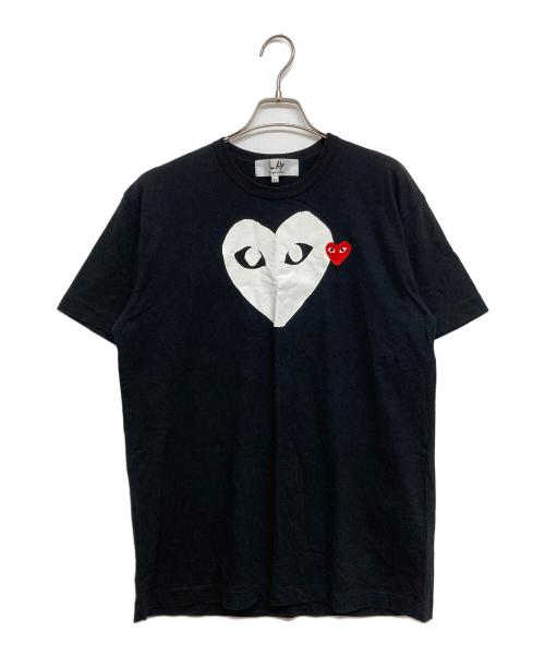 PLAY COMME des GARCONS（プレイコムデギャルソン）PLAY COMME des GARCONS (プレイコムデギャルソン) Printed Heart T-Shirt With Red Emblem Black  ブラック サイズ:SIZE XLの古着・服飾アイテム