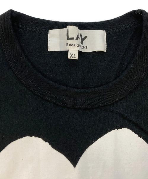 PLAY COMME des GARCONS（プレイコムデギャルソン）PLAY COMME des GARCONS (プレイコムデギャルソン) Printed Heart T-Shirt With Red Emblem Black  ブラック サイズ:SIZE XLの古着・服飾アイテム