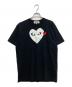 PLAY COMME des GARCONS（プレイコムデギャルソン）の古着「Printed Heart T-Shirt With Red Emblem Black 」｜ブラック