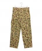 stussyステューシー）の古着「Camo Canvas Work Pant」｜カーキ×ベージュ