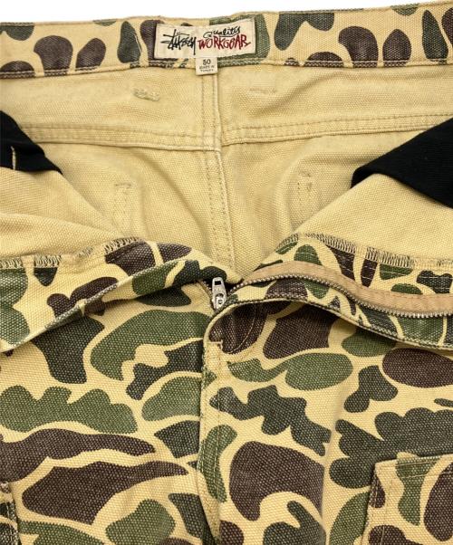 stussy（ステューシー）stussy (ステューシー) Camo Canvas Work Pant カーキ×ベージュ サイズ:SIZE40の古着・服飾アイテム
