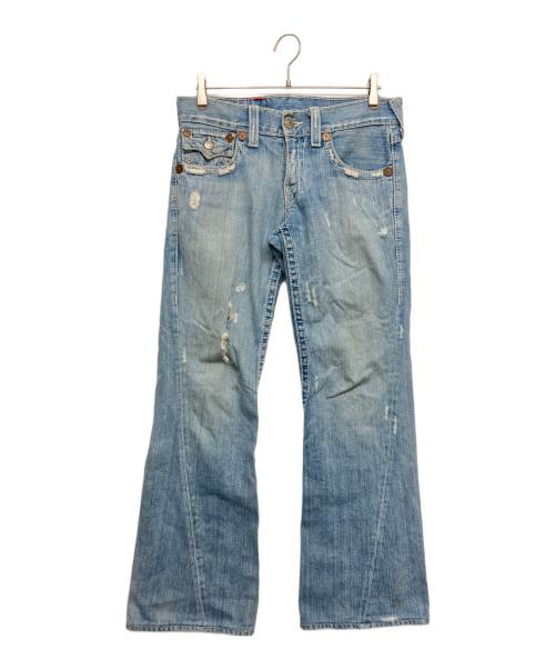 TRUE RELIGION（トゥルー レリジョン）TRUE RELIGION (トゥルー レリジョン) ダメージフレアデニムパンツ インディゴ サイズ:SIZE W30×L33の古着・服飾アイテム