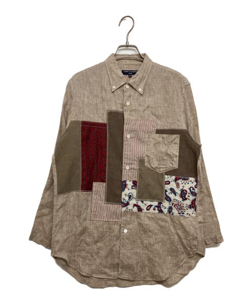 COMME des GARCONS HOMME（コムデギャルソン オム）COMME des GARCONS HOMME (コムデギャルソン オム) パッチワークリネンシャツ ブラウン サイズ:SIZE Sの古着・服飾アイテム