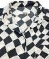 中古・古着 MM6 Maison Margiela (エムエムシックスメゾンマルジェラ) OVERSIZED DISTORTED CHESS PRINT LONG SHIRT ブラック×ホワイト サイズ:SIZE M：18000円