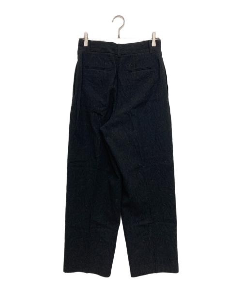 Con te（コンテ）Con te (コンテ) ジャガード タック ワイドパンツ ブラック サイズ:SIZE38の古着・服飾アイテム
