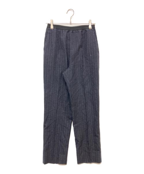 Maison Margiela（メゾンマルジェラ）Maison Margiela (メゾンマルジェラ) ウエストリブ センタープレス ギャザーテーパードスラックスパンツ S51KA0388 ネイビー サイズ:SIZE 40の古着・服飾アイテム
