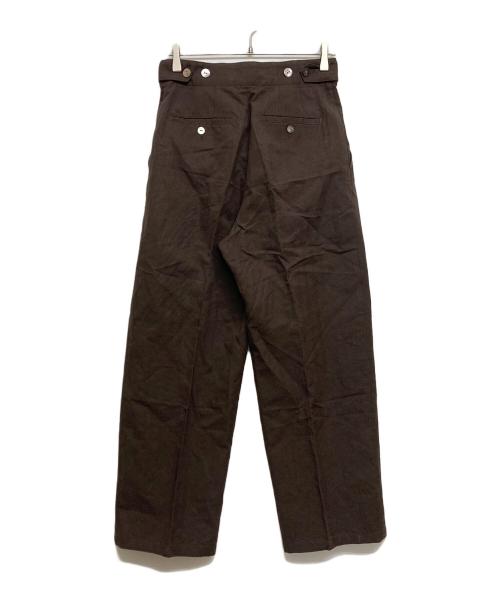 Conte（コンテ）Conte (コンテ) ヘリンボーン タック ワイドパンツ ブラウン サイズ:SIZE38の古着・服飾アイテム