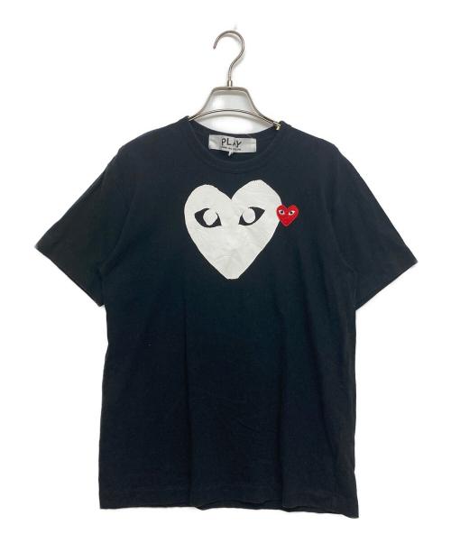 PLAY COMME des GARCONS（プレイコムデギャルソン）PLAY COMME des GARCONS (プレイコムデギャルソン) Printed Heart T-Shirt With Red Emblem Black/ハートワッペンT ブラック サイズ:SIZE Lの古着・服飾アイテム